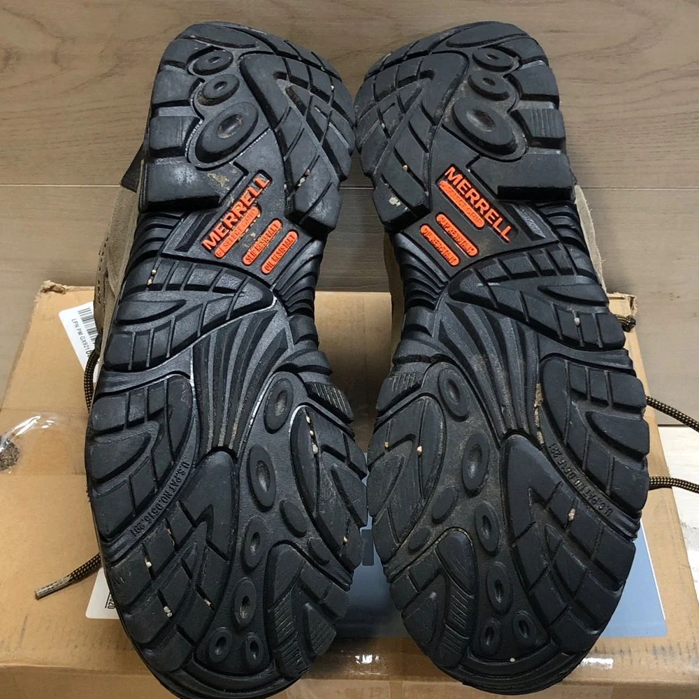 Merrell Tan and Black Hiking Boots with Orange Accents #1564